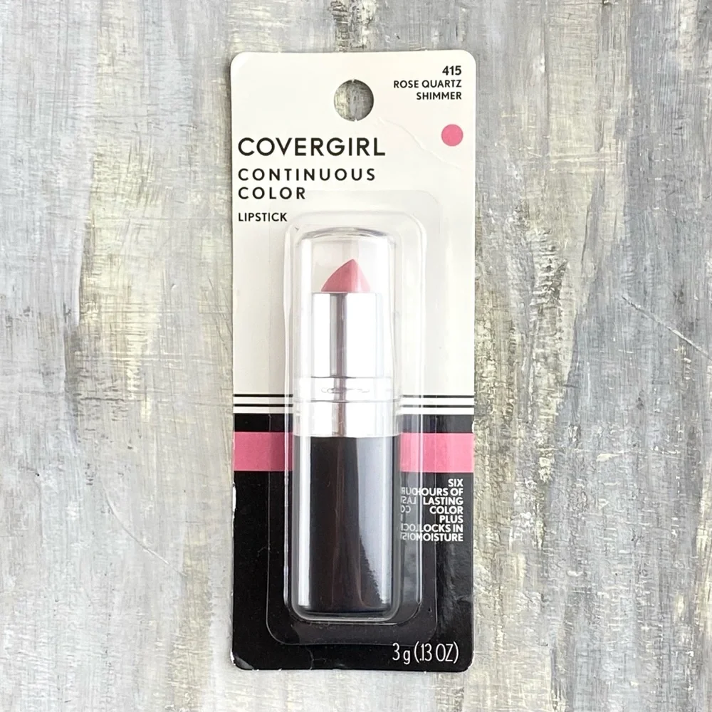 NWT Covergirl Lipstick Continuous Color Pink Lipstick 415 Rose Quartz Shimmer